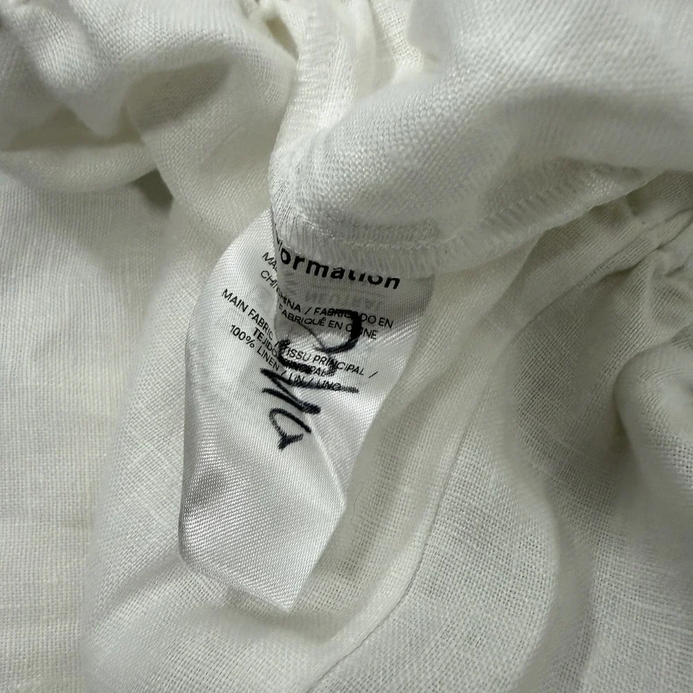 Reformation Olina 100% Linen Pants Womens Medium White Drawstring Beach Boho